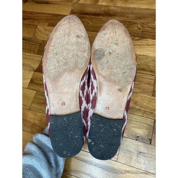 The Root Collective Womens 10 Millie Canvas Red Diamond Smoking Flats Loafers - Picture 8 of 8